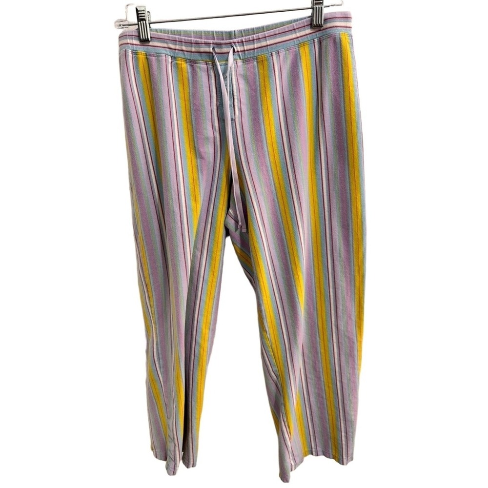 Relativity Multicolor Striped Drawstring Waist Straight Leg Casual Pants Medium - Picture 2 of 11
